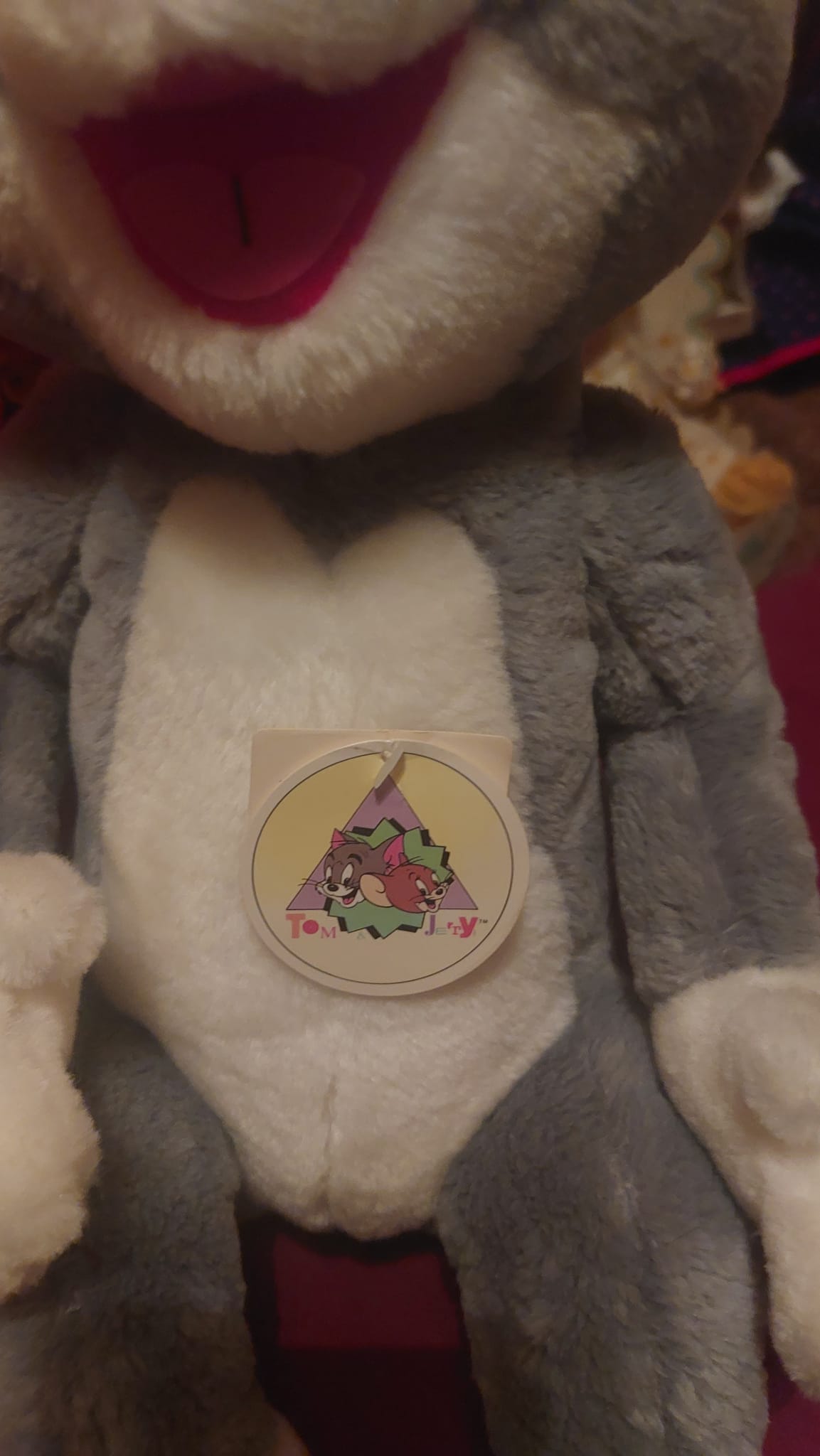 ΤΟΜ & ΤΖΕΡΙ Vintage 1990 OVATION 50cm Μαλακό Λούτρινο με την Ταμπέλα του(HANNA BARBERA/ΓΑΤΑ)