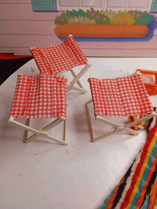 Σετ Bibi-bo Vintage "Μύκονος" και καρεκλάκια κάμπινγκ – Σπάνια Αντικείμενα Συλλογής
