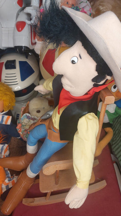 Συλλεκτική λούτρινη φιγούρα **Λούκυ Λουκ**, παραγωγής Mühleck (1995), ύψους περίπου 60 εκ