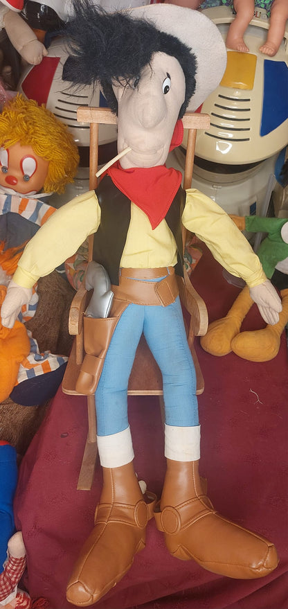 Συλλεκτική λούτρινη φιγούρα **Λούκυ Λουκ**, παραγωγής Mühleck (1995), ύψους περίπου 60 εκ