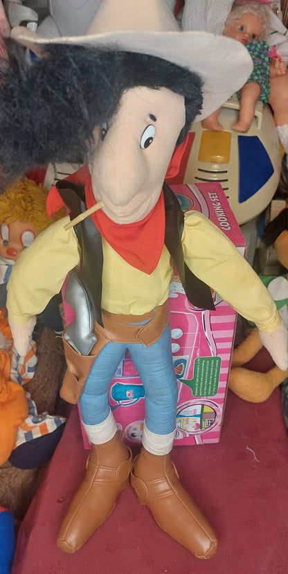 Συλλεκτική λούτρινη φιγούρα **Λούκυ Λουκ**, παραγωγής Mühleck (1995), ύψους περίπου 60 εκ