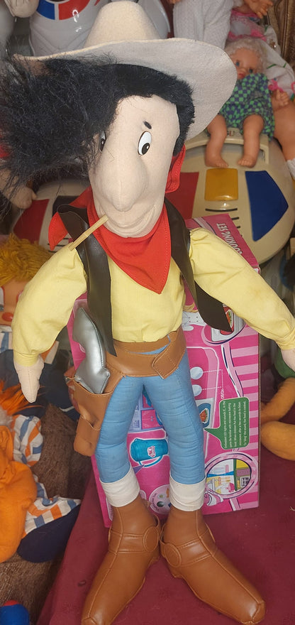 Συλλεκτική λούτρινη φιγούρα **Λούκυ Λουκ**, παραγωγής Mühleck (1995), ύψους περίπου 60 εκ