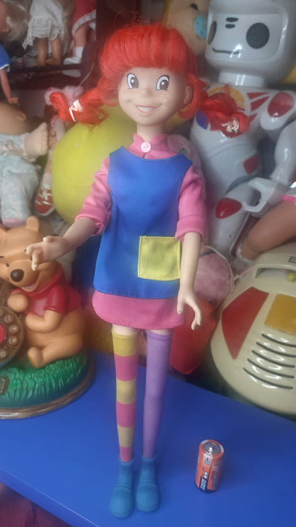 Σπάνια κούκλα Πίπη Φακιδομύτη (Giochi Preziosi 1992/1995), σε μεγάλη έκδοση ύψους 42 εκ.