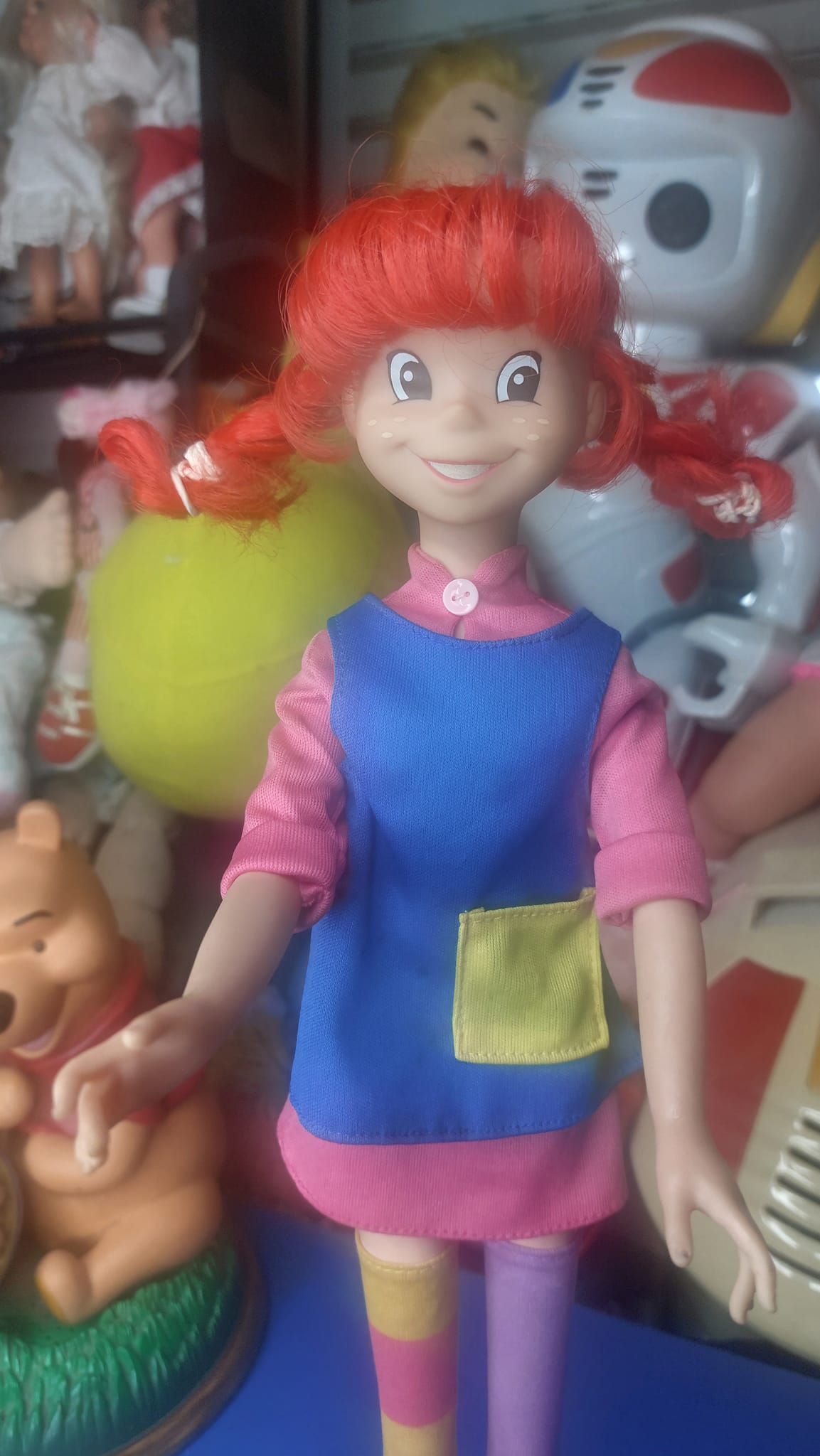 Σπάνια κούκλα Πίπη Φακιδομύτη (Giochi Preziosi 1992/1995), σε μεγάλη έκδοση ύψους 42 εκ.