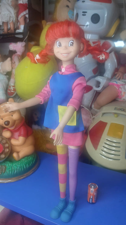 Σπάνια κούκλα Πίπη Φακιδομύτη (Giochi Preziosi 1992/1995), σε μεγάλη έκδοση ύψους 42 εκ.