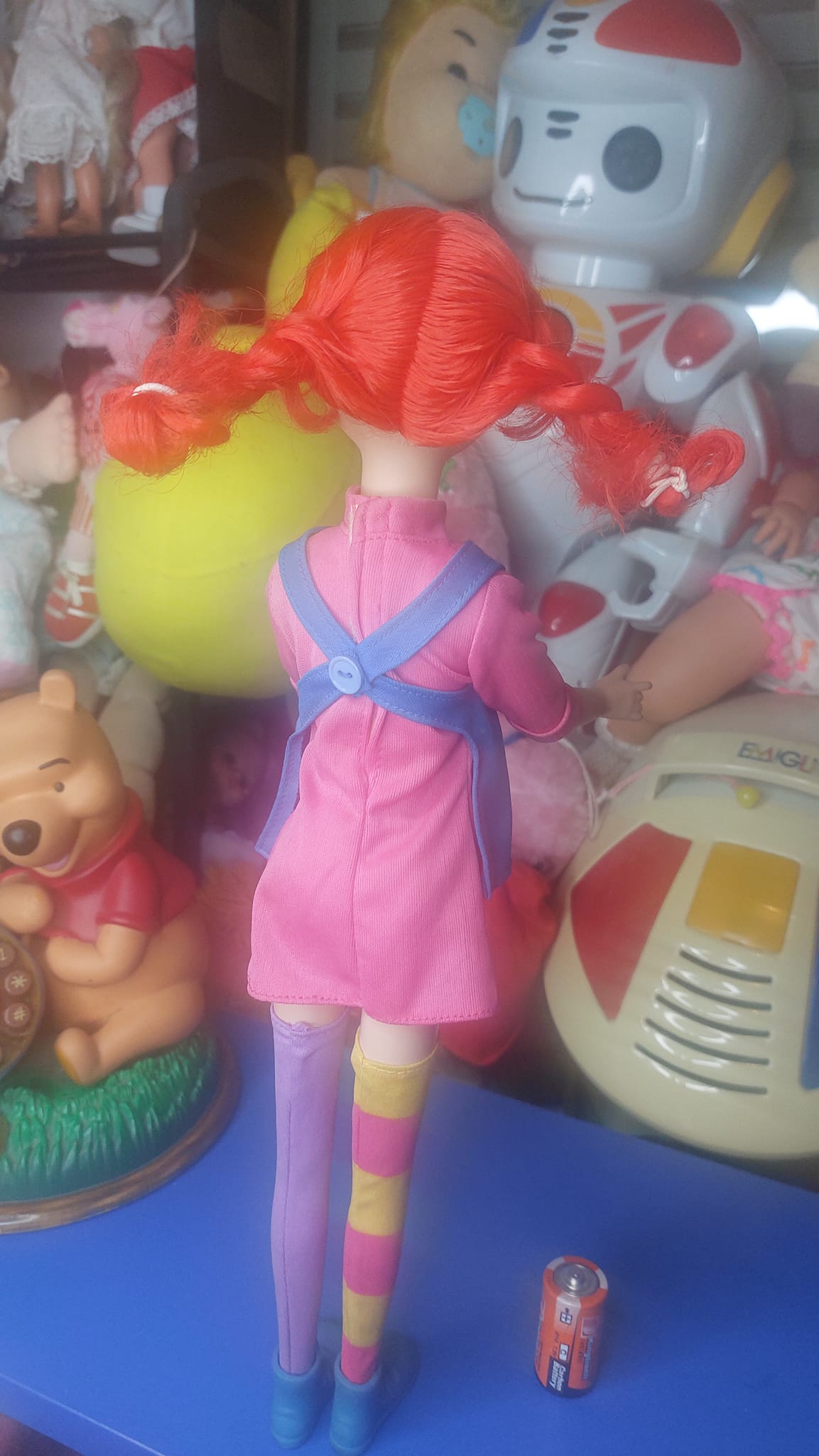 Σπάνια κούκλα Πίπη Φακιδομύτη (Giochi Preziosi 1992/1995), σε μεγάλη έκδοση ύψους 42 εκ.