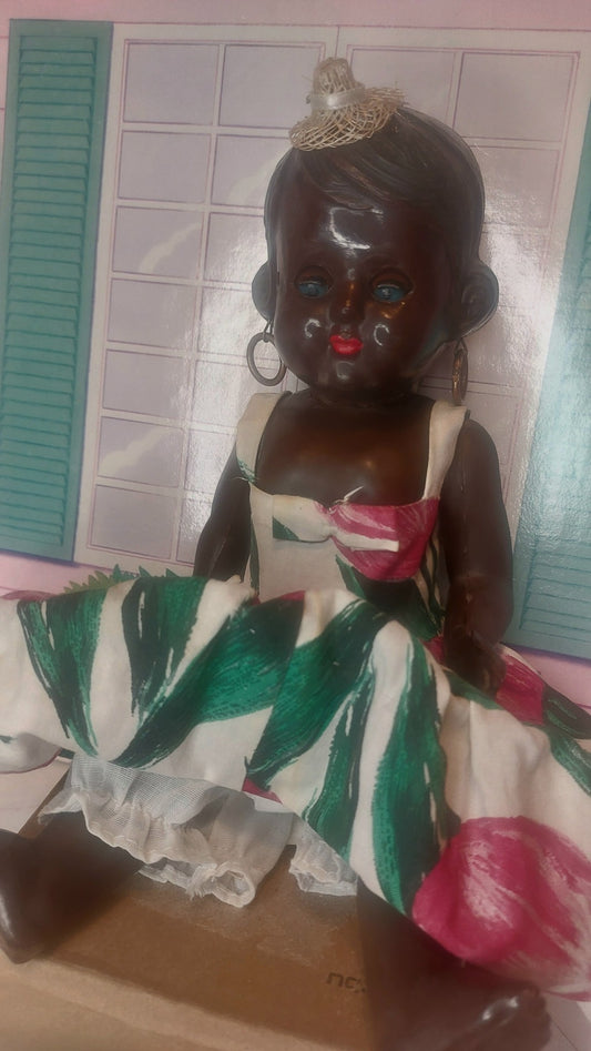 Συλλεκτική Ιταλική Έγχρωμη Κούκλα Βακελίτη 1960's