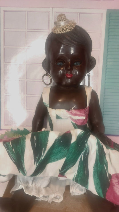 Συλλεκτική Ιταλική Έγχρωμη Κούκλα Βακελίτη 1960's