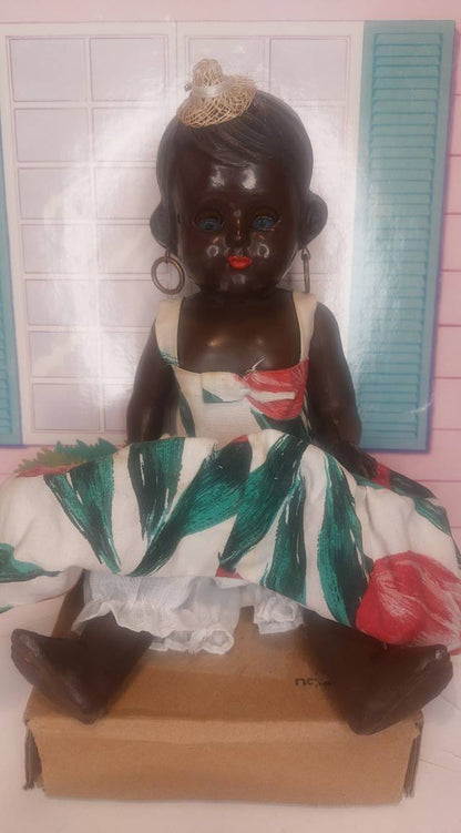 Συλλεκτική Ιταλική Έγχρωμη Κούκλα Βακελίτη 1960's