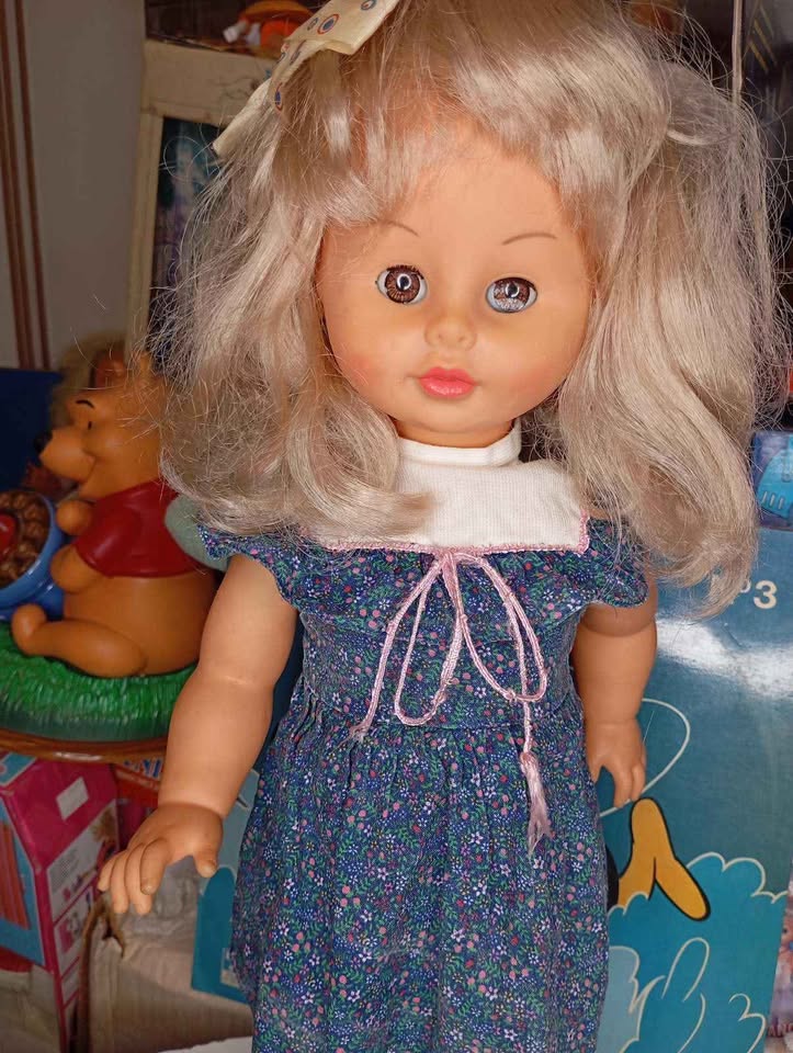 Συλλεκτική Ομιλούσα Κούκλα GABAR Michela Martini – 1970s 📀 Με δισκάκι ήχου – Μιλάει Ελληνικά!