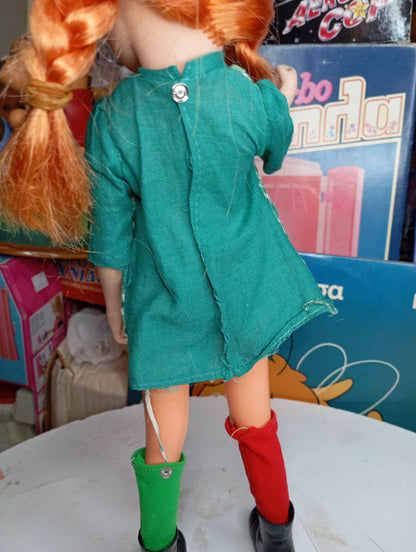 Σπάνια ελληνική  κούκλα Πίπη Φακιδομύτη από τη Lyra,  σε άριστη κατάσταση