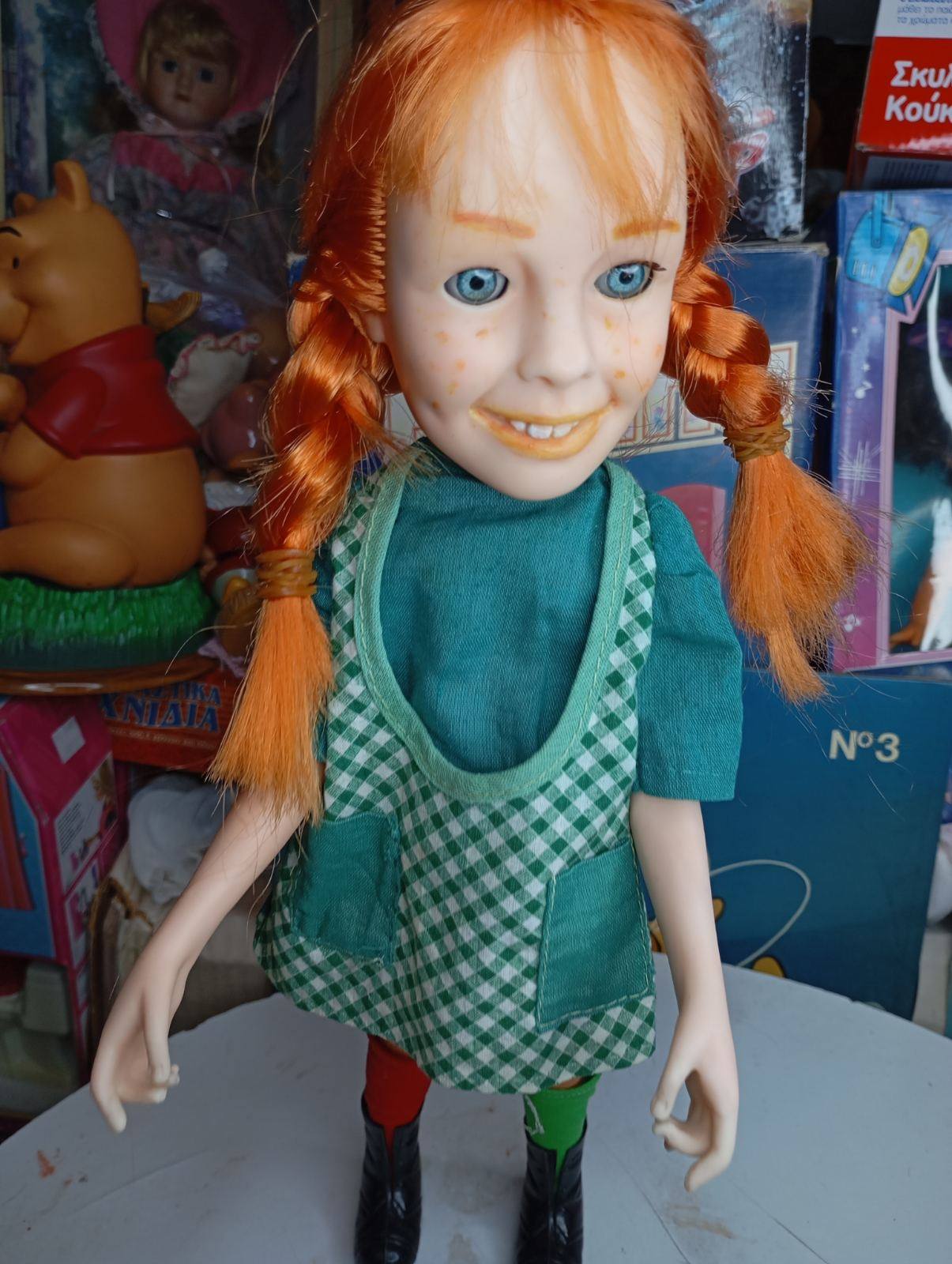 Σπάνια ελληνική  κούκλα Πίπη Φακιδομύτη από τη Lyra,  σε άριστη κατάσταση