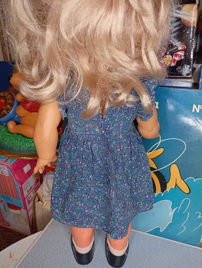 Συλλεκτική Ομιλούσα Κούκλα GABAR Michela Martini – 1970s 📀 Με δισκάκι ήχου – Μιλάει Ελληνικά!