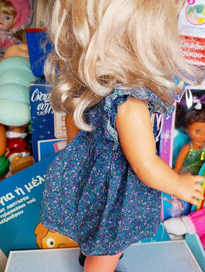 Συλλεκτική Ομιλούσα Κούκλα GABAR Michela Martini – 1970s 📀 Με δισκάκι ήχου – Μιλάει Ελληνικά!