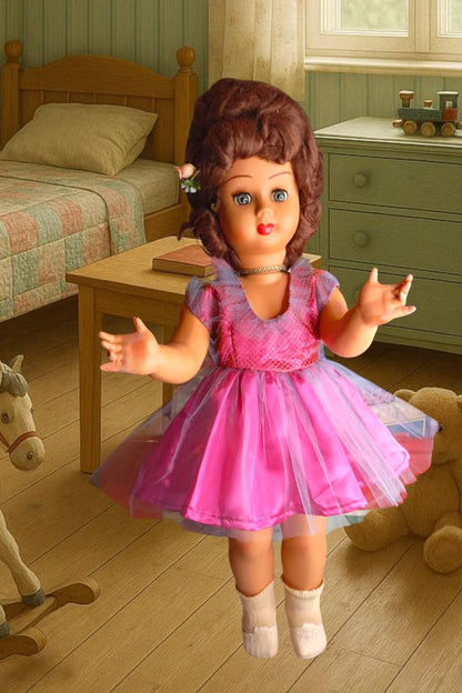 Ιταλική Vintage Κούκλα καναπέ Μαρκησία (1960s–1970s) – 70 εκ.