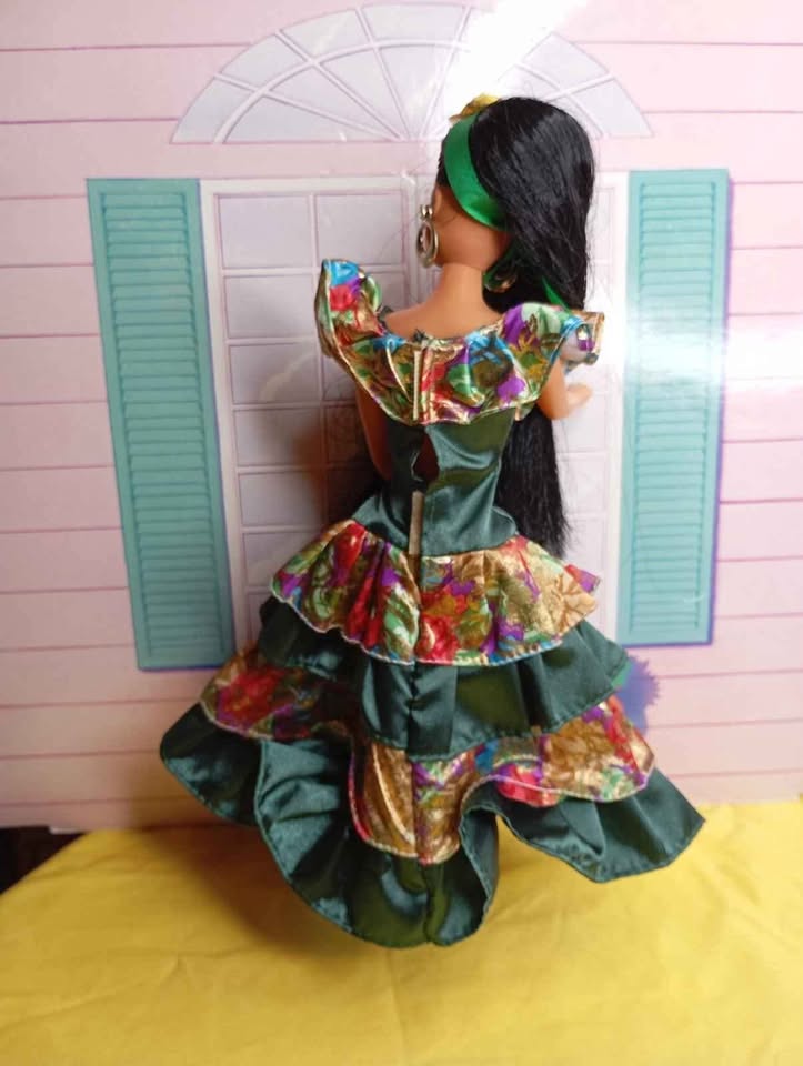 Vintage Κούκλα Τύπου Barbie – Ισπανικό Φόρεμα Φλαμένκο – 1980s/1990s